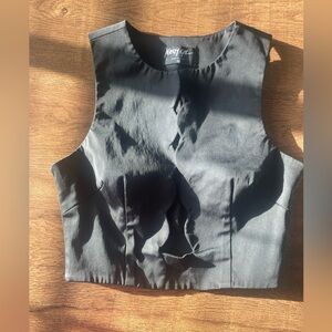 Nasty Gal - Black crop top with a split in the front #croptop #nightlife